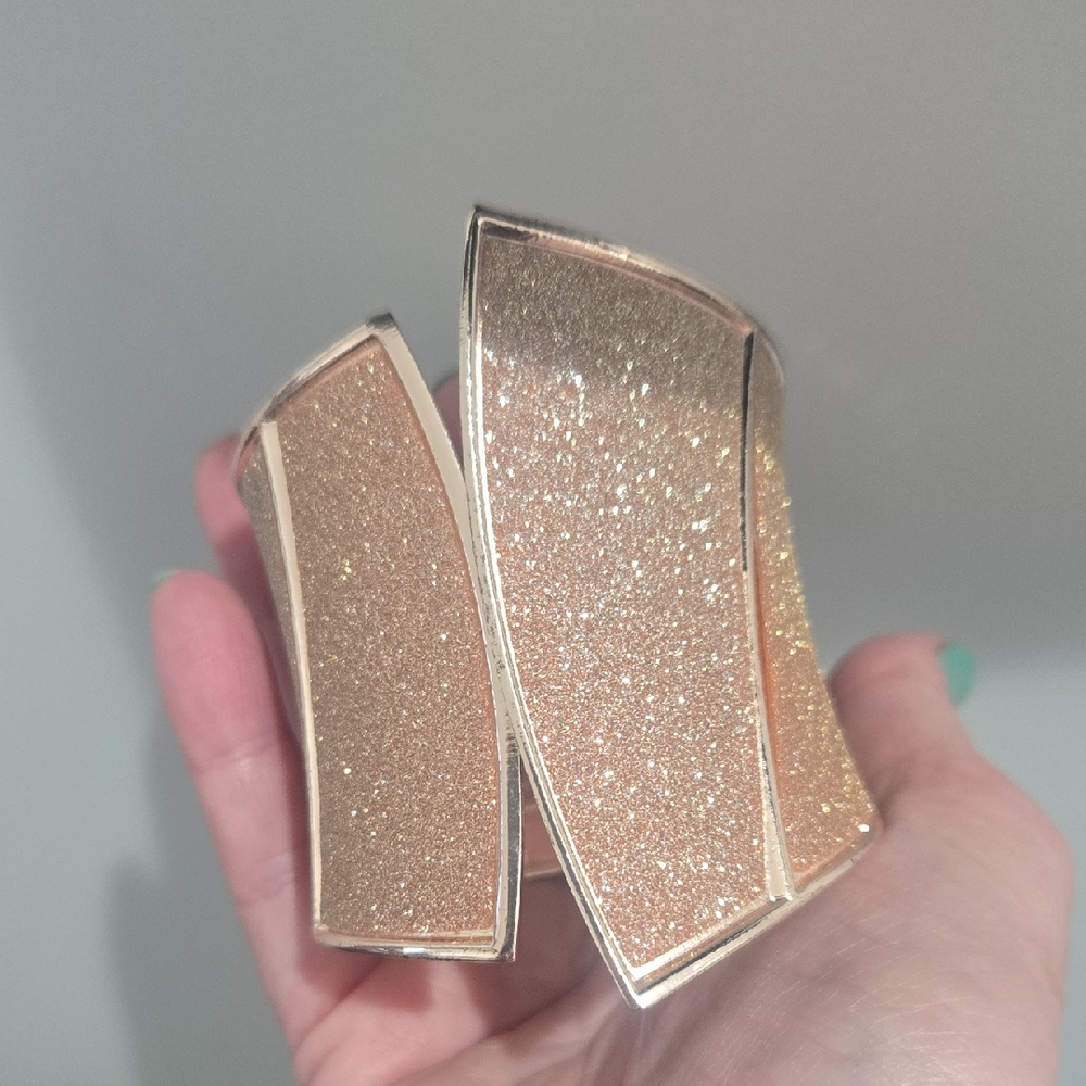 Gold Glitter Cuff Bracelet